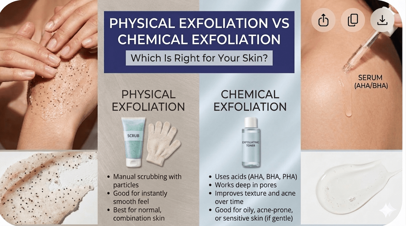 Physical Exfoliation vs Chemical Exfoliation: Which Is Right for Your Skin?